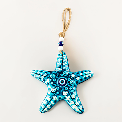 Turkish Handmade Starfish Nazar Evil Eye Wall Hanging