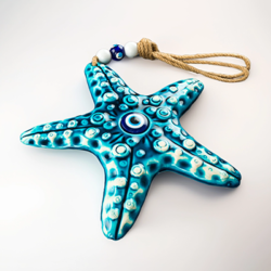 Turkish Handmade Starfish Nazar Evil Eye Wall Hanging