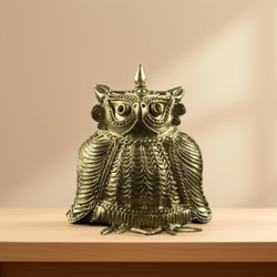 The Handmade Dokra Owl Bras Home Decor from West Bengal (1PC)