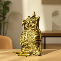 The Handmade Dokra Owl Bras Home Decor from West Bengal (1PC)