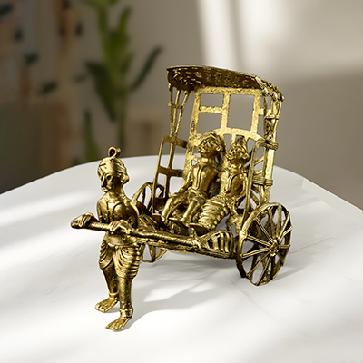 The Handmade Dokra Rikshaw Brass Home Decor