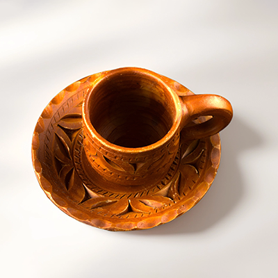 Cup and Plate Hand-Made Clay Poramati