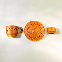 Cup and Plate Hand-Made Clay Poramati