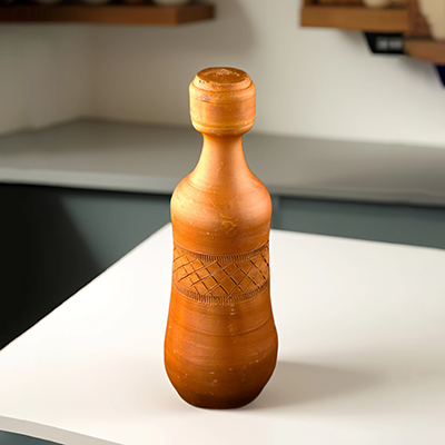 Clay Water Bottle Hand-Made Clay Poramati