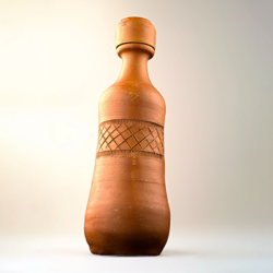 Clay Water Bottle Hand-Made Clay Poramati