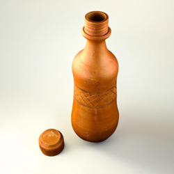 Clay Water Bottle Hand-Made Clay Poramati