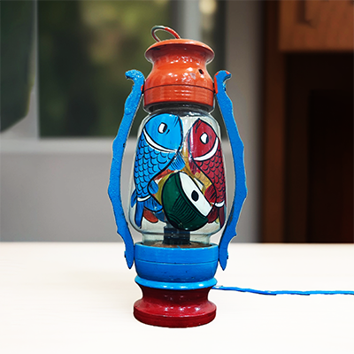 Antique Hand Painted Fish Lantern
