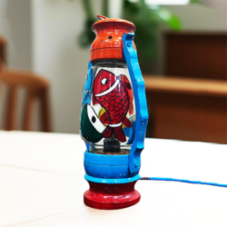 Antique Hand Painted Fish Lantern
