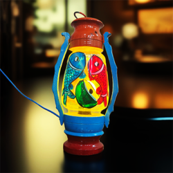 Antique Hand Painted Fish Lantern