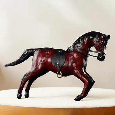Running Leather Horse Statue
