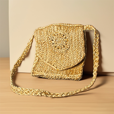 Premium Quality Earth-Friendly Jute Sling Bag Handwoven For Women & Girls
