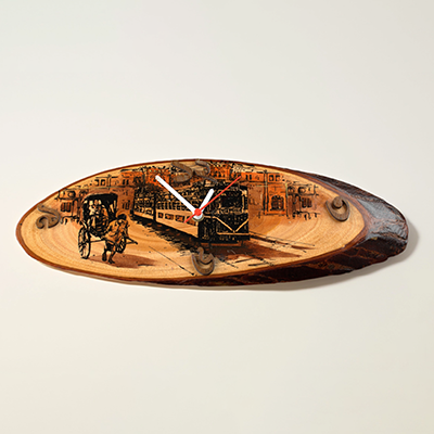 Kolkata Rickshaw Wooden Wall Clock