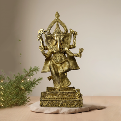 Lord Ganesha Figurine Dhokra Brass Sculpture