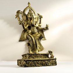 Lord Ganesha Figurine Dhokra Brass Sculpture