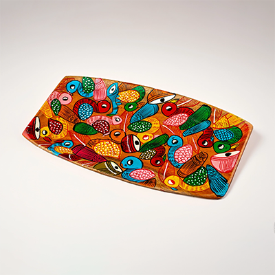 Pattachitra Bird Paradise Handpainted Tray