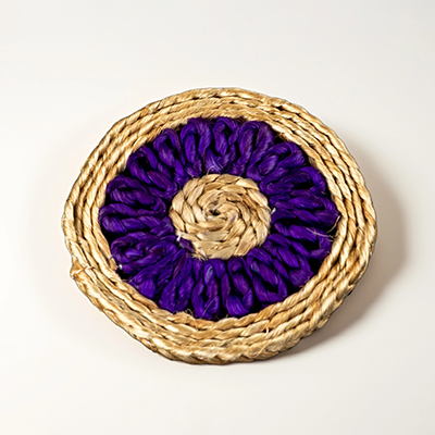Handmade Blue Jute Coasters (Set of 4)
