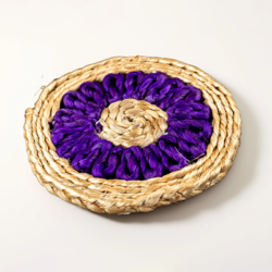 Handmade Blue Jute Coasters (Set of 4)