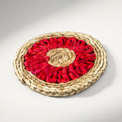 Handmade Red Jute Coasters (Set of 4)