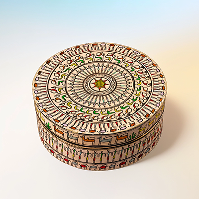 Artistic hand painted Bamboo Box