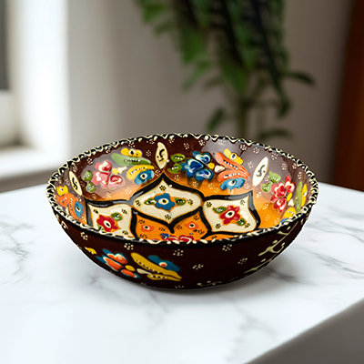 Hand Painted Turkish Ceramic Pottery Bowl