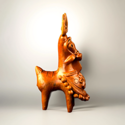 Kathakali Terracotta Horse Hand-Made Poramati Clay Sculpture