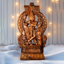 Shree Krishna Neem Wood Sculpture