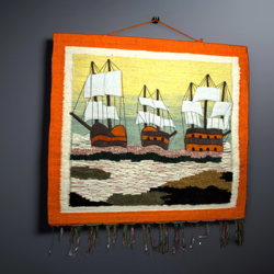 Handmade Jute Ship Wall Hanging Tapestry