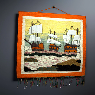 Handmade Jute Ship Wall Hanging Tapestry