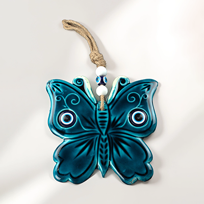 Turkish Handmade Butterfly Nazar Evil Eye Wall Hanging