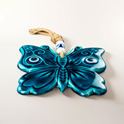 Turkish Handmade Butterfly Nazar Evil Eye Wall Hanging