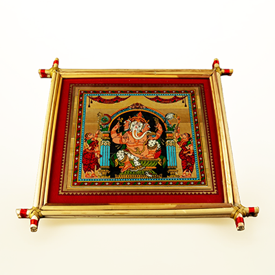 Vibrant Tal Leaf Ganesh Hand Painted Odisha