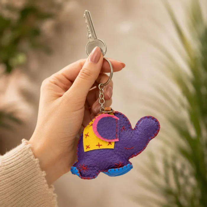 Handmade Thailand Purple Soft Toy Key Chain
