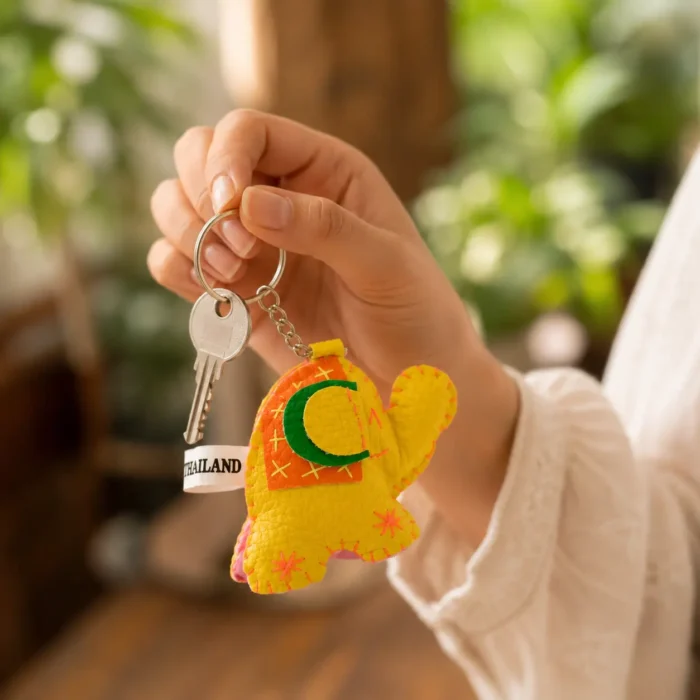Handmade Thailand Yellow Soft Toy Key Chain